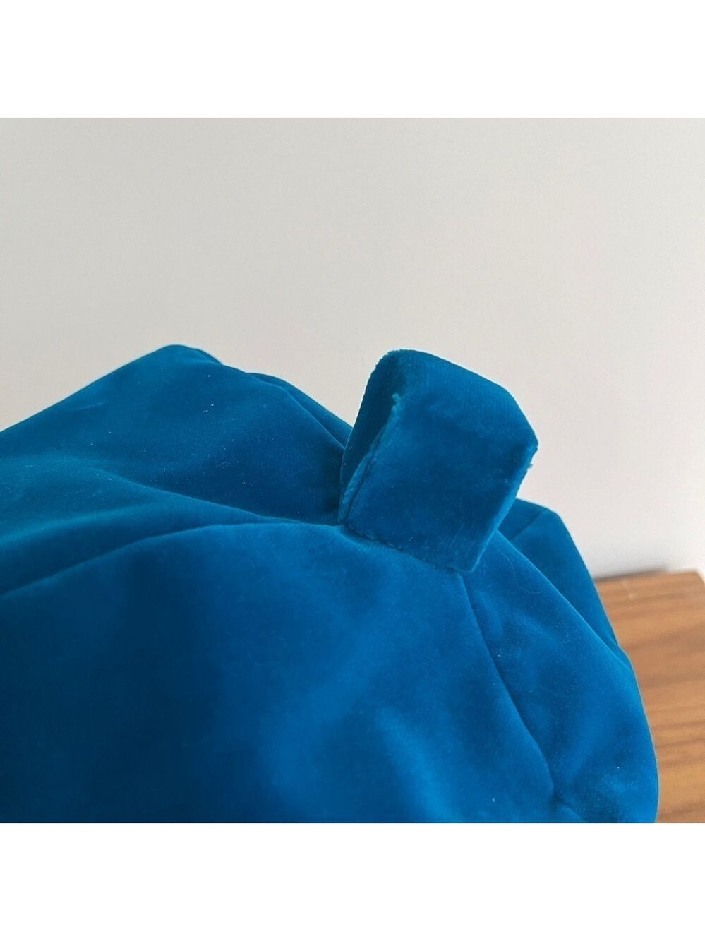 VINTAGE Jerry Yates Montreal Blue Velvet Hat Square Shape 50's 60's Chic Lady - Picture 9 of 15